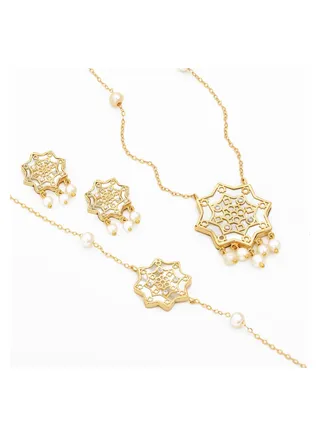 Sadaf Frosty 18K Traditional Gold Set 