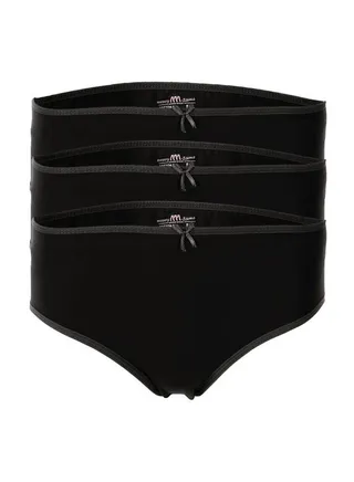 Bundle OF Three Brief Smooth Cotton Hipster Panties BLack 