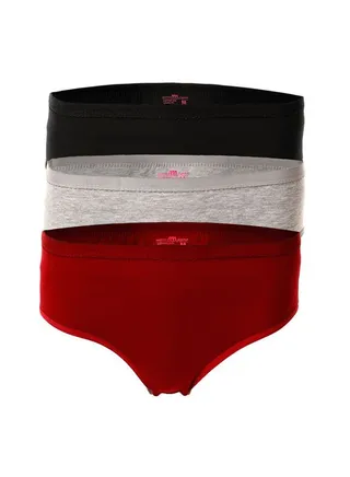 Bundle OF Three Brief Smooth Cotton Hipster Panties Multicolour 