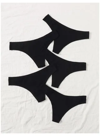 Mesery Bundle OF (5) Cotton Panties - Black 