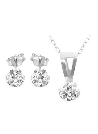 3-Piece 18 Karat Solid Gold Diamond Solitaire Set 