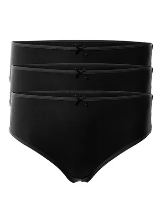 Casual Plain Basic  High-Rise Briefs Black 