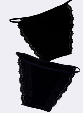 Mesery Bundle OF Two Cotton Panties Dantel 