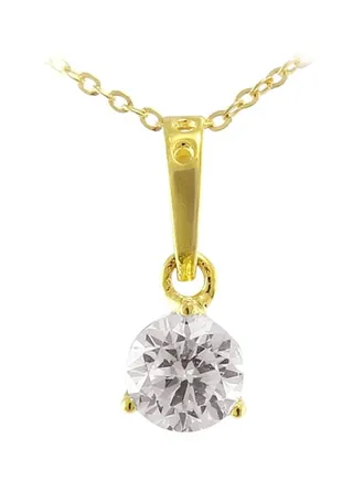 18 Karat Rose Solid Gold Diamonds Solitaire Chain With Pendant 