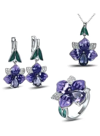 Floral Designed Jewellery Set 