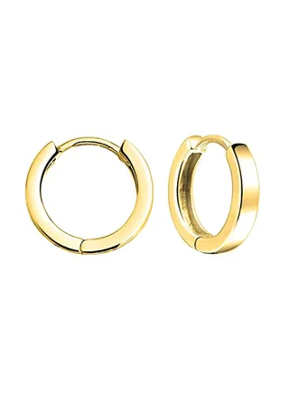 925 Sterling Silver 14Karat Gold Plated Hoop Earrings 