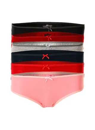 Bundle OF Six Bikini Smooth Cotton Panties Multicolour 