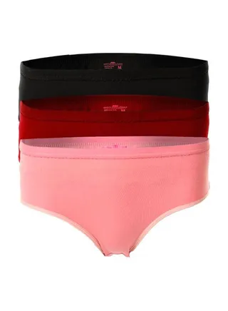 Bundle OF Three Brief Smooth Cotton Hipster Panties Multicolour 