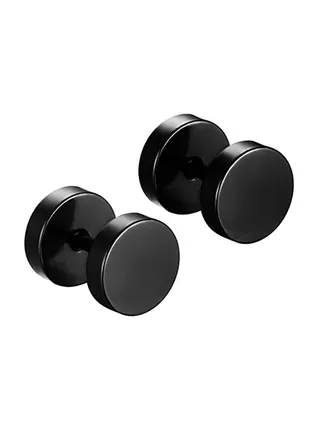 Punk Rock Round Titanium Steel Stud Earrings 