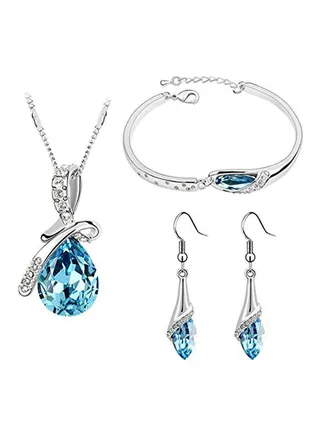 Alloy Crystal Studded Jewelry Set 