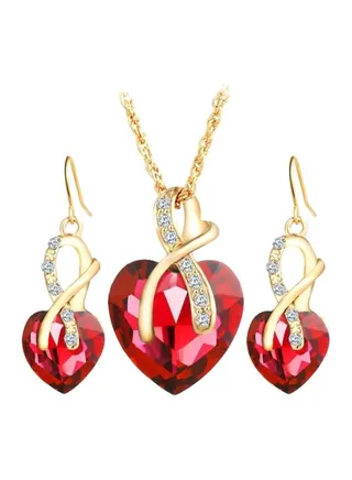 Rhinestone Studded Jewelry Set 