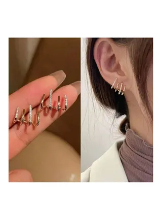 Gold plated cubic zircon earring 