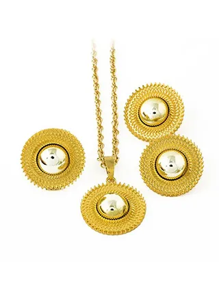 Alloy 24 Karat Gold Plated Jewellery Set 