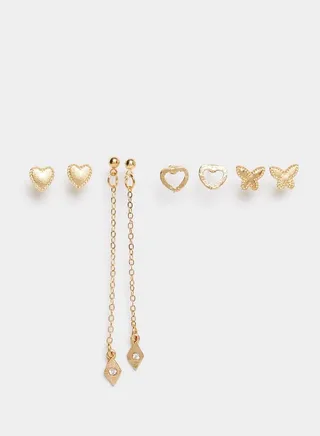 Set of 6 - Heart and Butterfly Earrings
