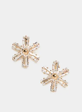 Flower Crystal Stud Earrings