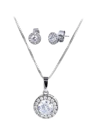 Stone Studded Necklace And Earrings Set 