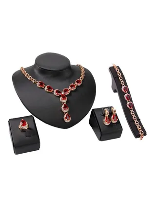 4-Piece Necklace Earring Jewelry Set 