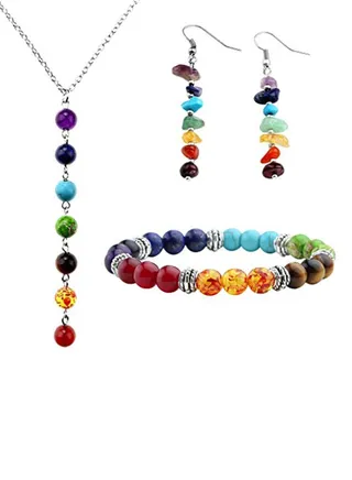 Lava Rock Stone Bead Jewelry Set 