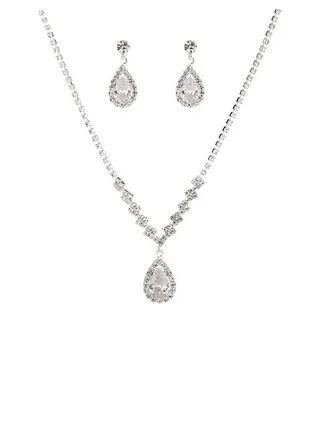 Rhinestone Inlay Jewellery Set 