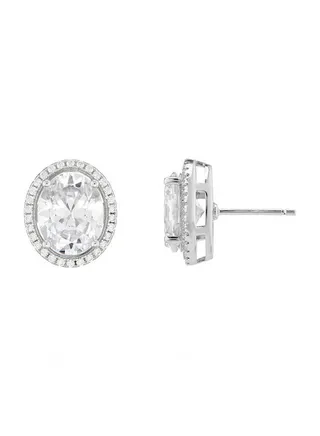 The Flawless Collection - Clear Oval Halo Earrings 