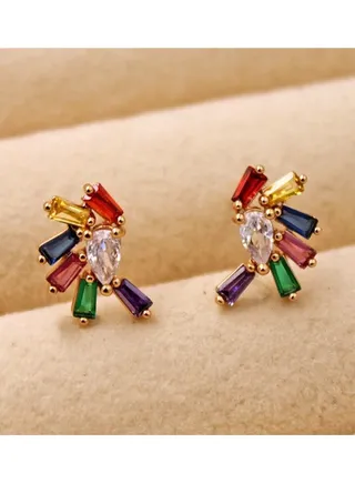 18k Gold Plated Multicolor Earrings 
