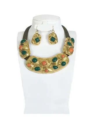 2-Piece Gold Plated Vintage Jewellery Set 