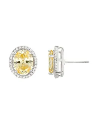 The Flawless Collection - Canary Oval Halo Earrings 