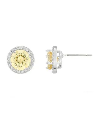 The Carat Collection - Canary Halo Solitaire Earrings 