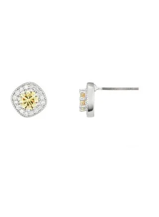 The Carat Collection - Canary Cushion Sparkle Stud Earrings 