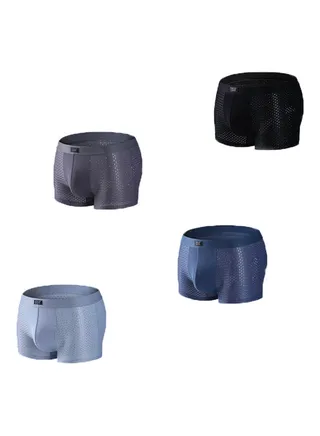 4 Pack Solid Boxer Briefs Multicolour 