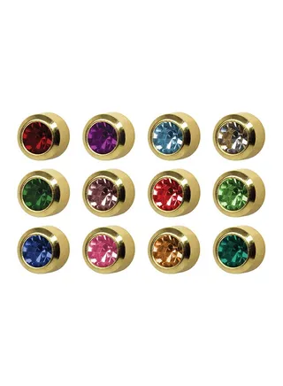 12-Pairs 24K Gold Plated Swarovski Earrings 