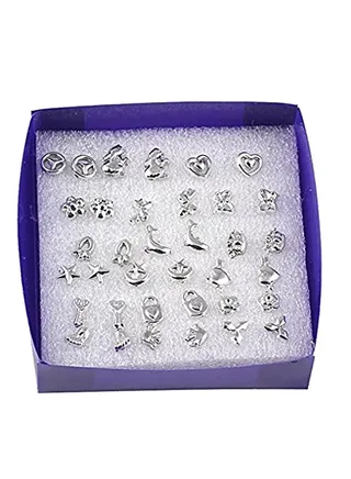 18-Pair 925 Sterling Silver Stud Earrings Set 