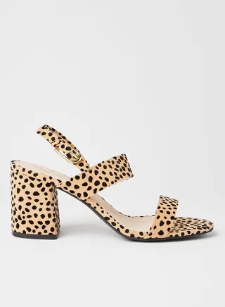 Capsule Block Heel Sandals Tan Black Leopard 