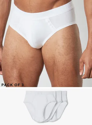 3-Piece Basic Briefs Set White 