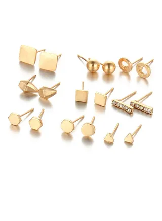 Pair Of 9 Simple Style Stud Earing 