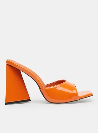 Essential Block Heel Sandals Orange 
