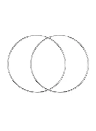 925 Sterling Silver Fine Circle Endless Hoops Earrings 