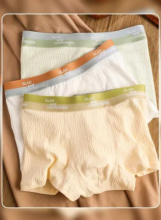 Set of 3 Men's 95% Cotton Original Design Boxer Shorts Breathable Friendly Skin Underwear Summer Seamless Medium Waist Briefs Multicolour 