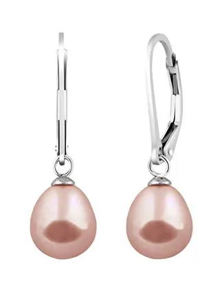 925 Sterling Silver Cultured Pearl Hoop Earrings 
