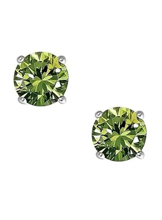 Rhodium Plated 925 Sterling Silver Stud Earrings With Zircon 