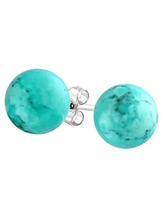925 Sterling Silver Turquoise Studded Earrings 