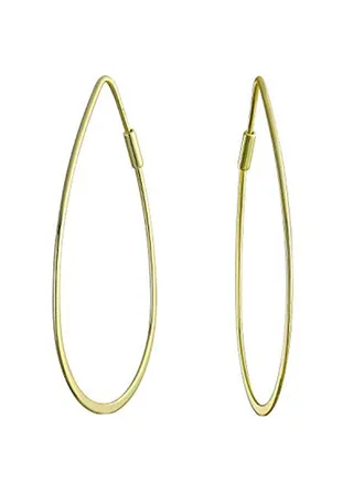 Oval Shape 14K Polished Finish 925 Sterling Silver Earrings 