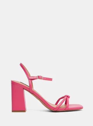 PU Block Heel Sandal