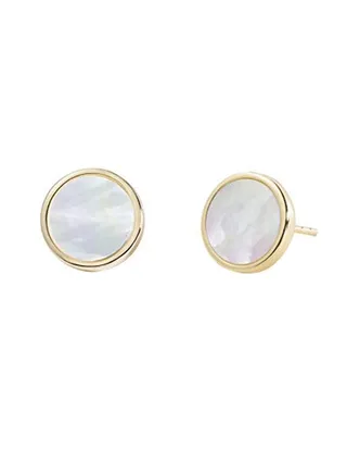 Brass Mother Of Pearl Studded Threader Earrings 