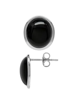 Oval 925 Sterling Silver Earrings 