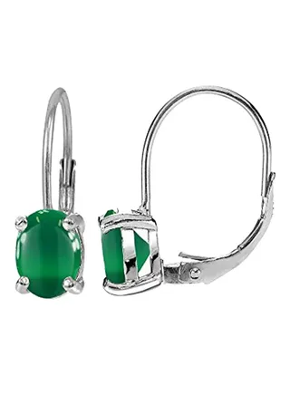 925 Sterling Silver Agate Studded Earrings 