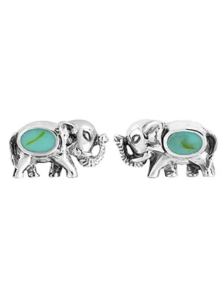 925 Sterling Silver Turquoise Stud Earrings 