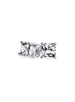 925 Sterling Silver Cubic Zirconia Studded Stud Earrings 