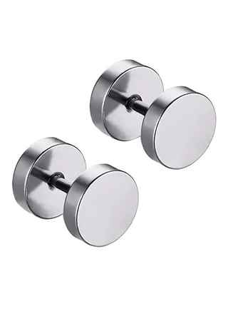 Hombre Titanium Dumbbell Stud Earring 