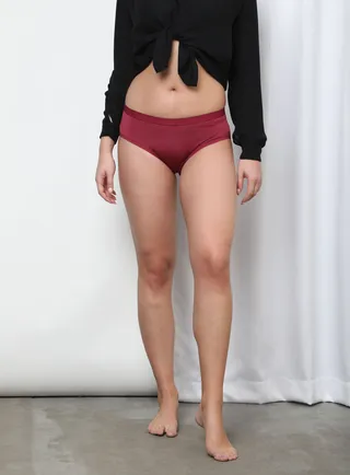 Solid Pattern Bikini Bottom Burgundy 